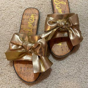 Sam Adelman Gold Flat Sandals